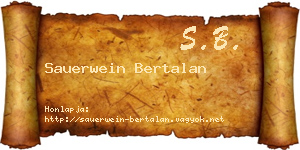 Sauerwein Bertalan névjegykártya